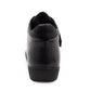 Womens Leather Boots Ladies Touch Fasten Strap Smart Office Casual Ankle Boots in Black