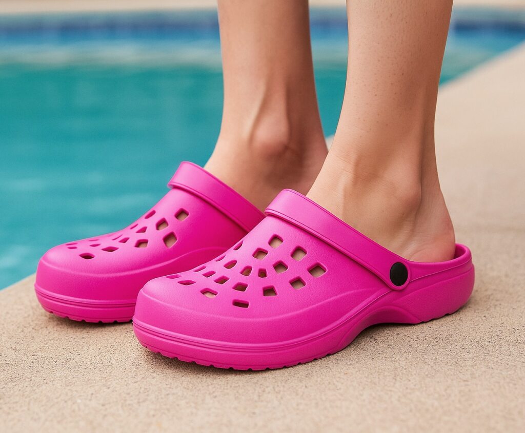 Womens Garden Clogs Adjustable Strap Lightweight Breathable Slip On Sandals Ladies Summer EVA Slipper Mule Pool Slides Shower Sandal Fuchsia