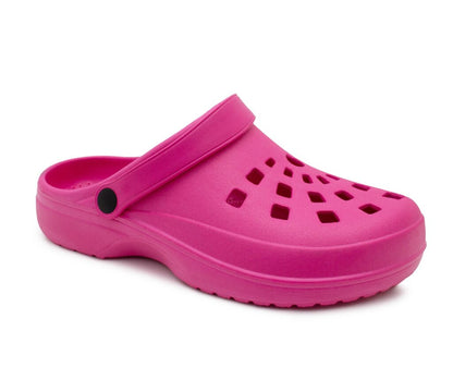 Womens Garden Clogs Adjustable Strap Lightweight Breathable Slip On Sandals Ladies Summer EVA Slipper Mule Pool Slides Shower Sandal Fuchsia
