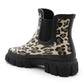 Womens Waterproof Wellies Platform Ankle Boots Chunky Sole Wellingtons Ladies Slip On Short Fashion Wellie Chelsea Rain Boots