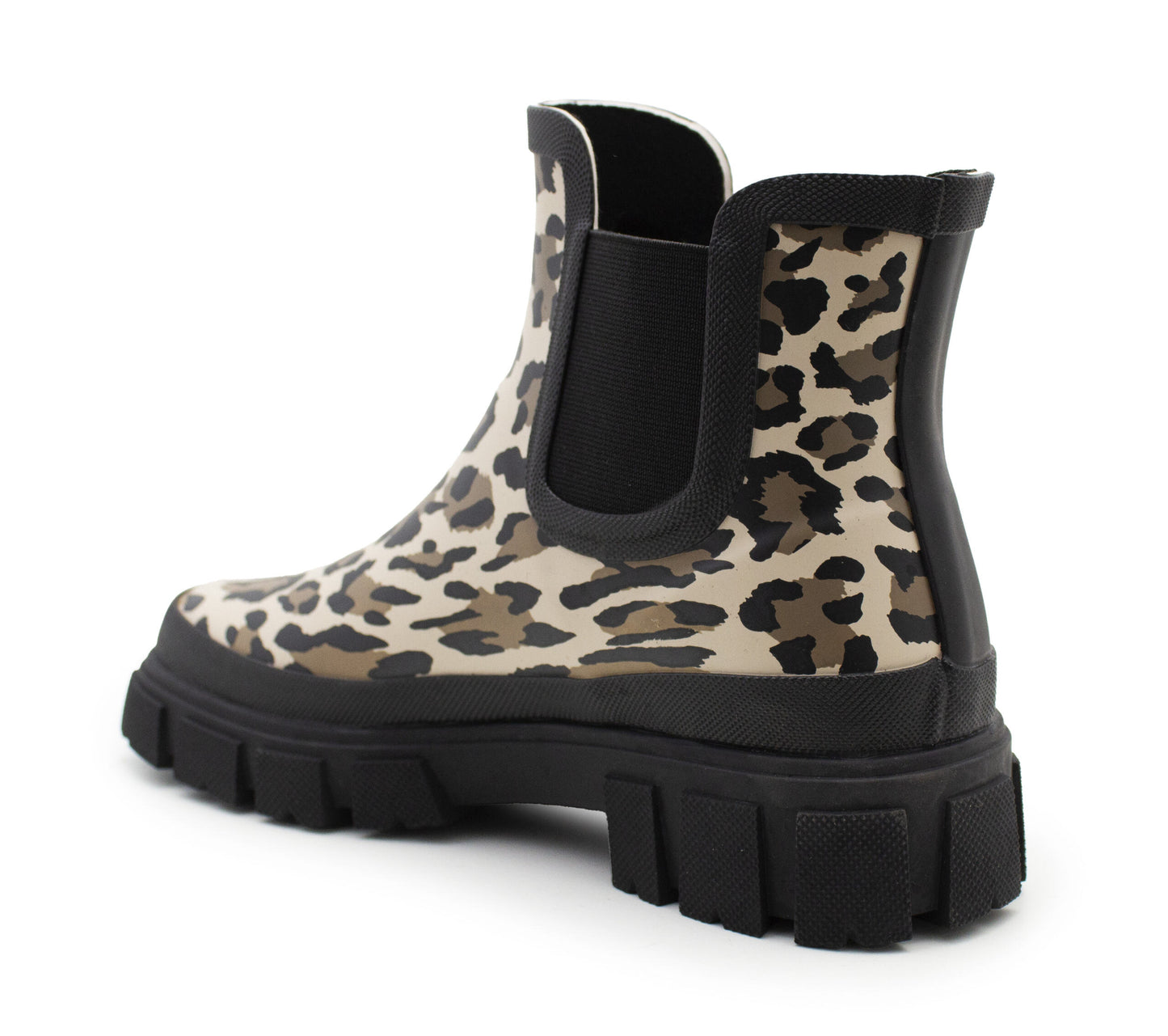Womens Waterproof Wellies Platform Ankle Boots Chunky Sole Wellingtons Ladies Slip On Short Fashion Wellie Chelsea Rain Boots