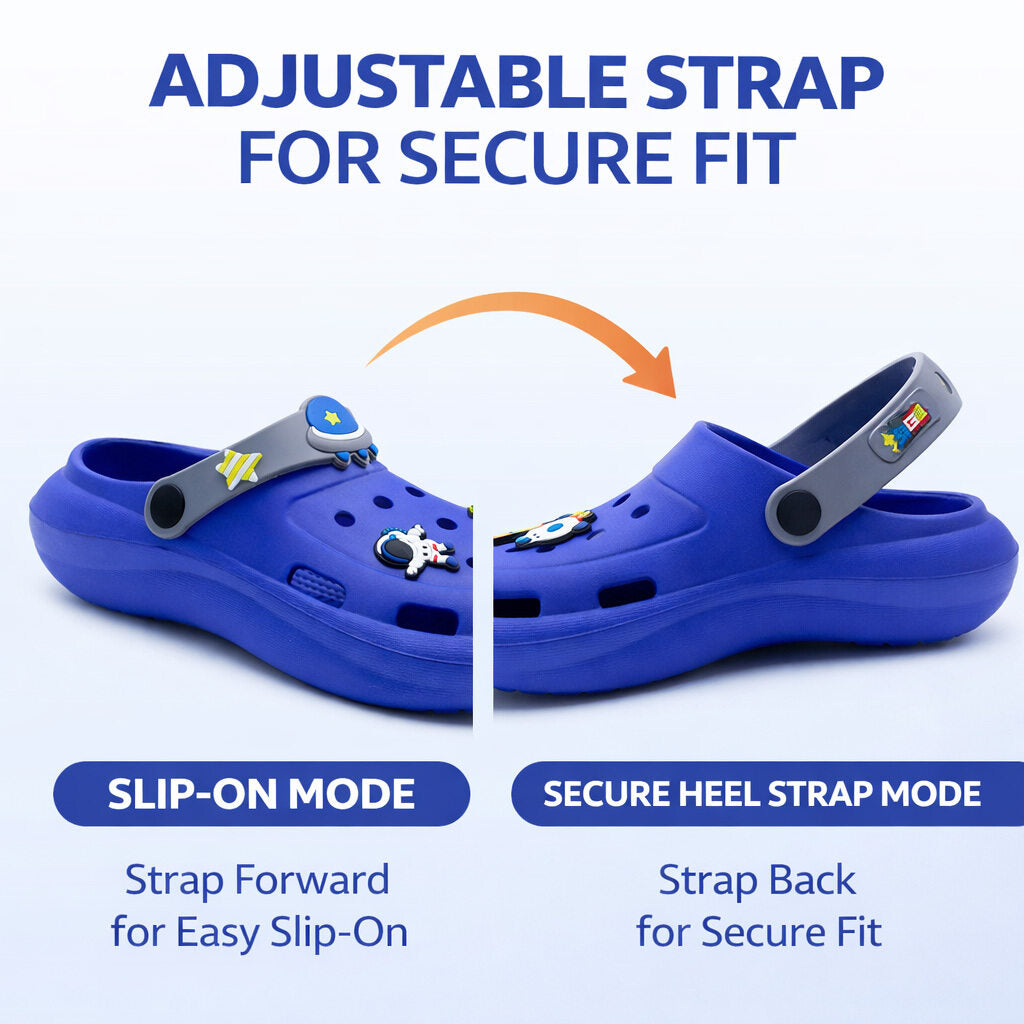 Boys Lightweight Clogs Kids Adjustable Garden EVA Slippers Slip On Beach Sandals Water Shoes Leisure Pool Slides