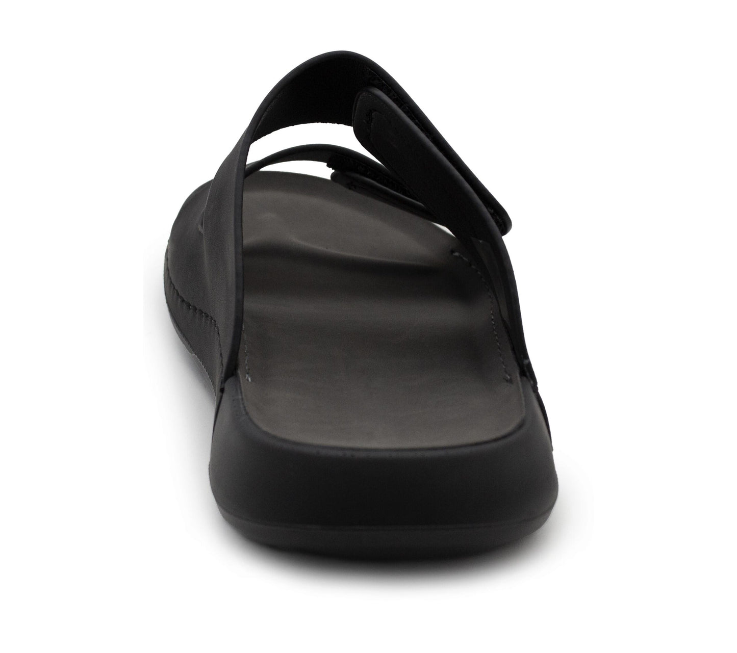 Mens Double Strap Sandals Backless Slip-On Comfort Slides Casual Flat Touch Fasten Summer Walking Footwear Sandal