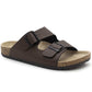 Mens Double Buckle Sandals Adjustable Cork Footbed Slip On Summer Slides