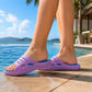 Womens Sliders Lightweight Slip On Pool Slides Ladies Bathroom Shower Spa EVA Slippers Backless Beach Flip Flops Leisure Mule Sandals