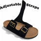 Womens Sandals Cork Footbed Double Buckle Adjustable Strap Slides Open Toe Ladies Summer Beach Slip On Casual Comfort Flat Sandals
