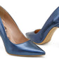 Womens High Heel Stilettoes Slip On Metallic Blue
