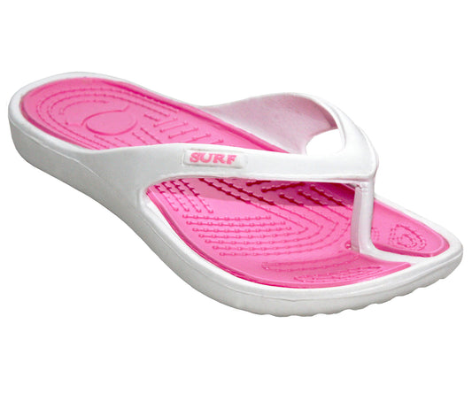 L1-541 Womens EVA Surf Beach Flip Flops in White Pink