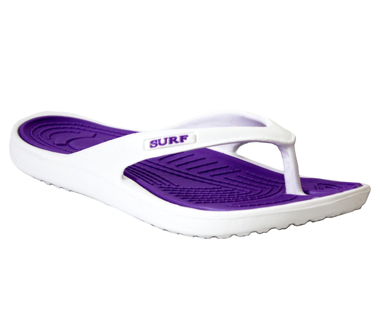 L1-541 Womens EVA Surf Beach Flip Flops in White Purple