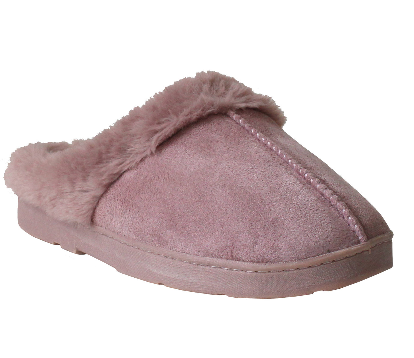 DECATOR Womens Faux Fur Lined Mules Slippers in Pink