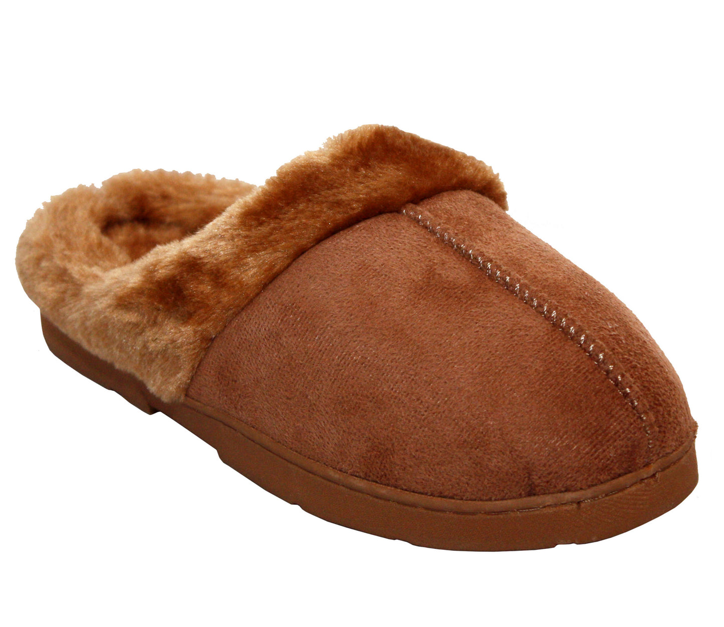 DECATOR Womens Faux Fur Lined Mules Slippers in Tan