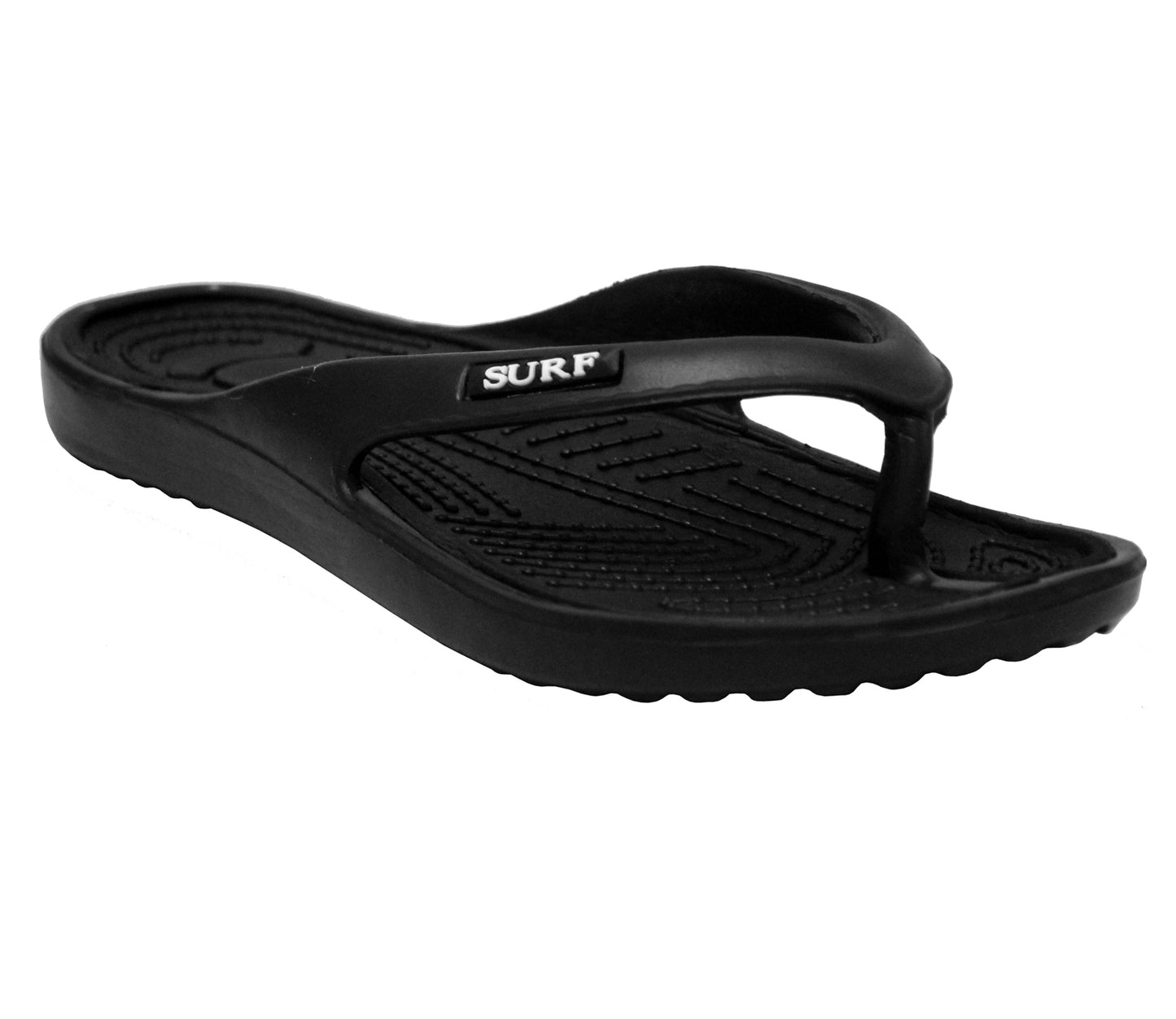 L1-541 Womens EVA Surf Beach Flip Flops in All Black