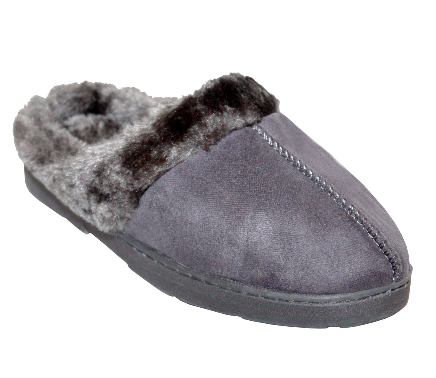 DECATOR Womens Faux Fur Lined Mules Slippers in Grey