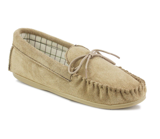 PAKISTAN Womens Suede Leather Moccasins in Beige