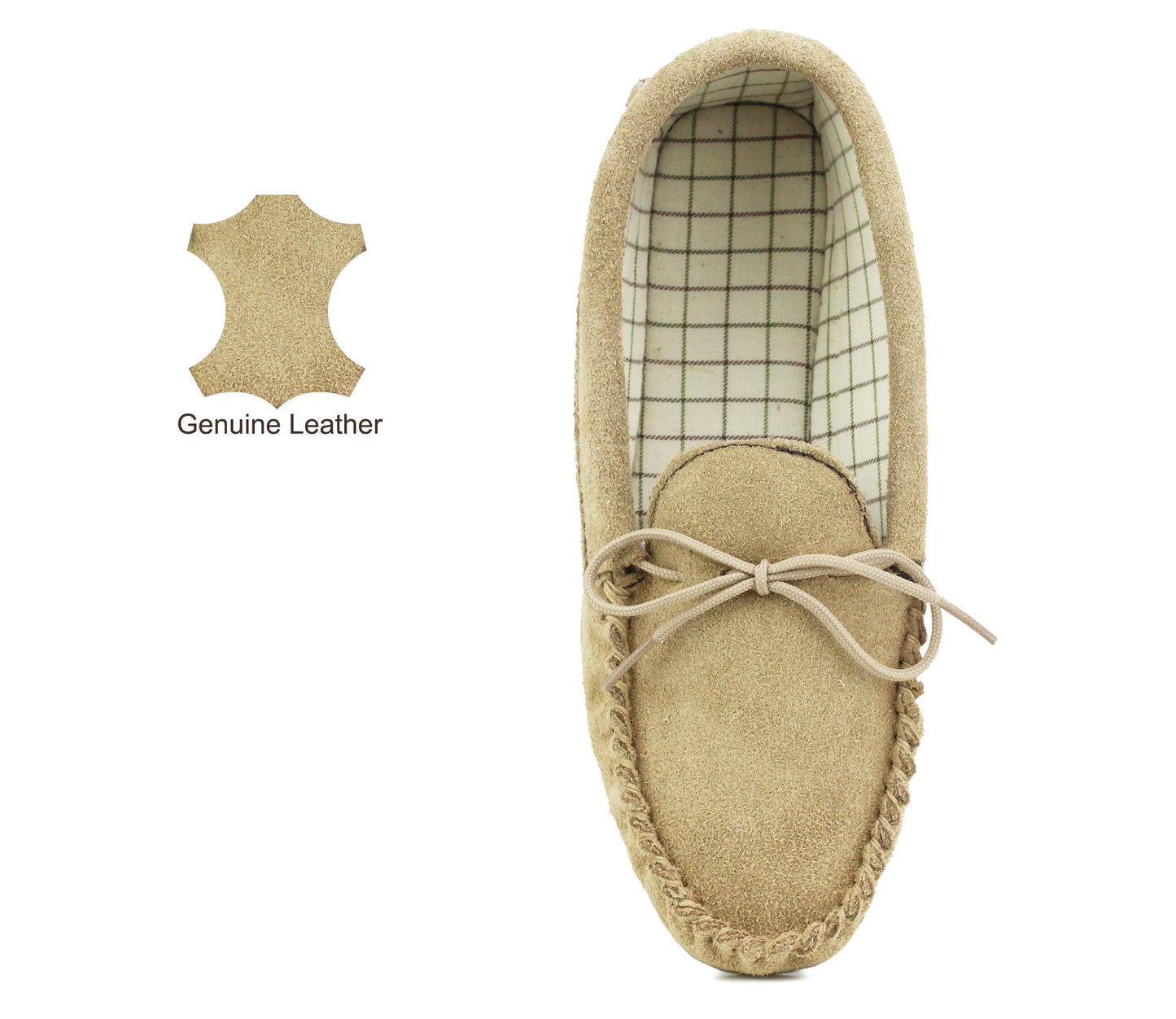 PAKISTAN Womens Suede Leather Moccasins in Beige