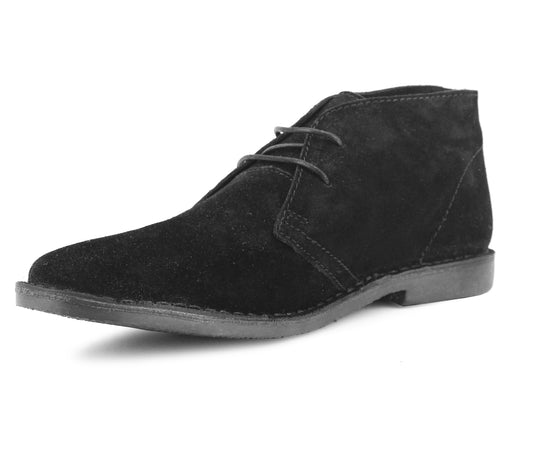 GOBI Mens Formal Lace Up Shoes in Black Suede