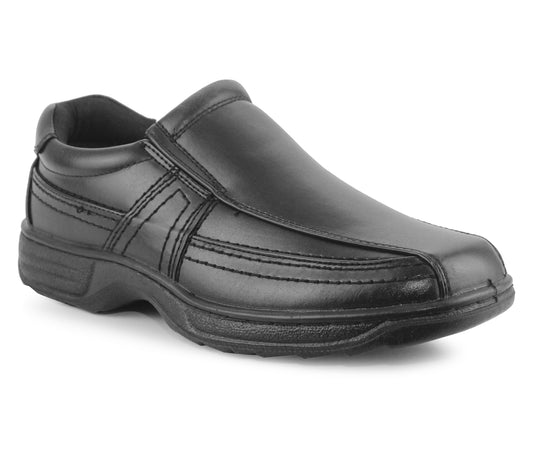 LS048 Mens Slip On Faux Leather Loafers in Black
