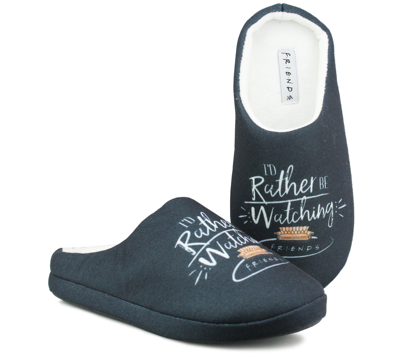 FRIENDS Womens F.R.I.E.N.D.S Mule Slippers in Black