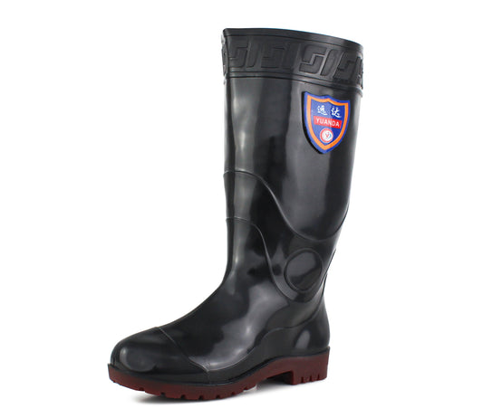 SLASH- Unisex Knee High Wellington Boots in Black