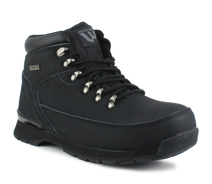 WF402 Mens Leather Safety Work Boots in Black
