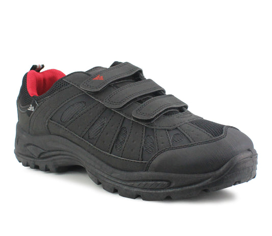 Mens Touch Fasten Hiking Trainers in Black