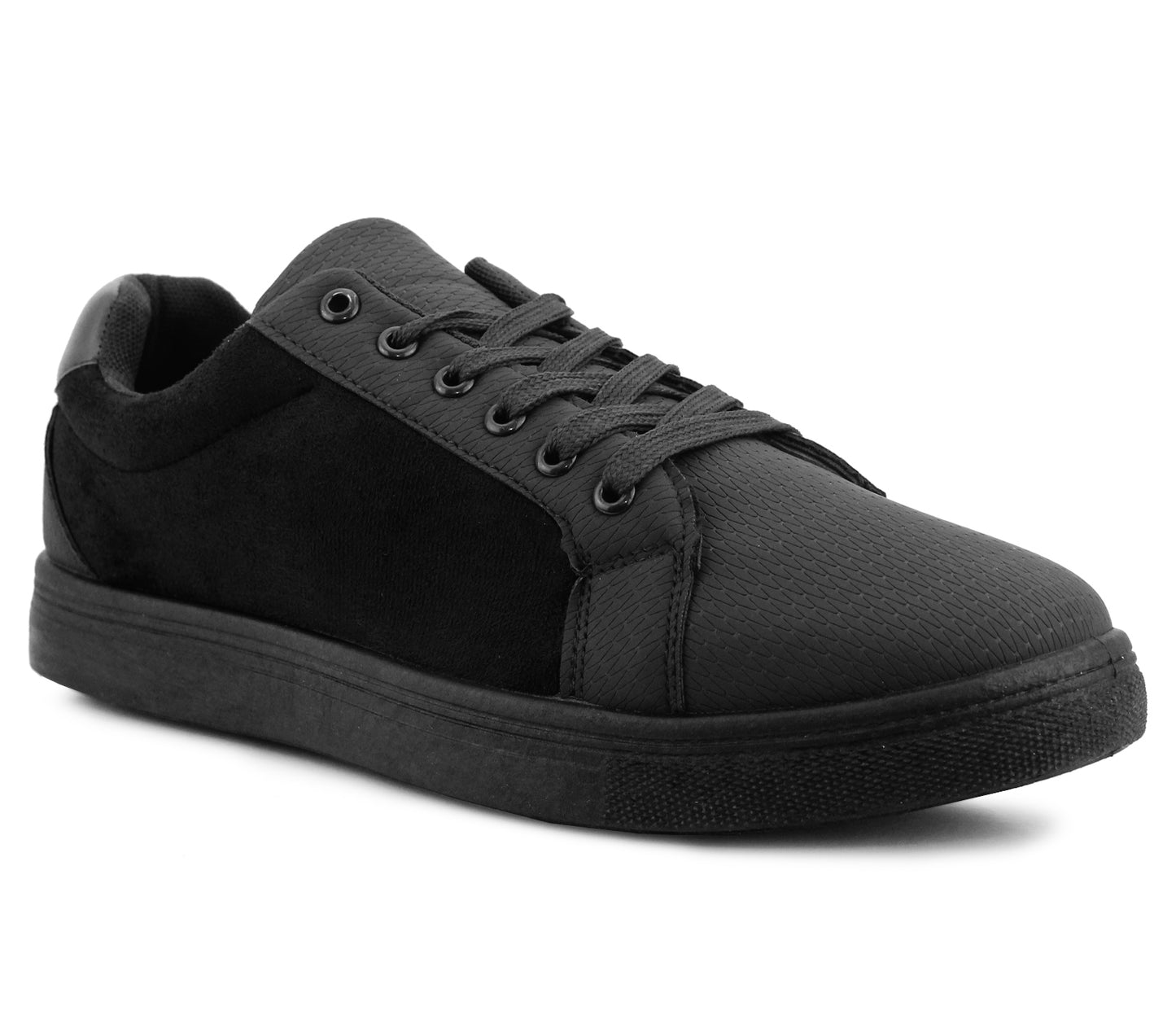 DAN Mens Smart PU Casual Trainers In Black