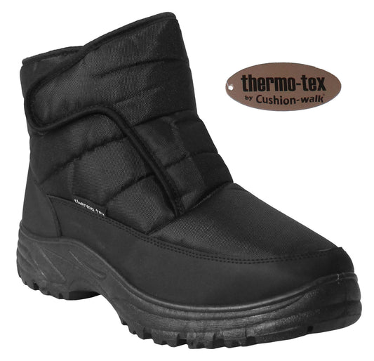 CW82 Mens Thermal Fleece Lined Ankle Boots in Black