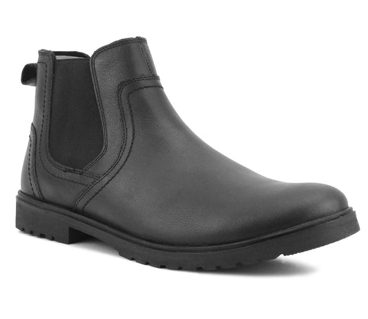 BECK Mens Genuine Leather Chelsea Boots in Black