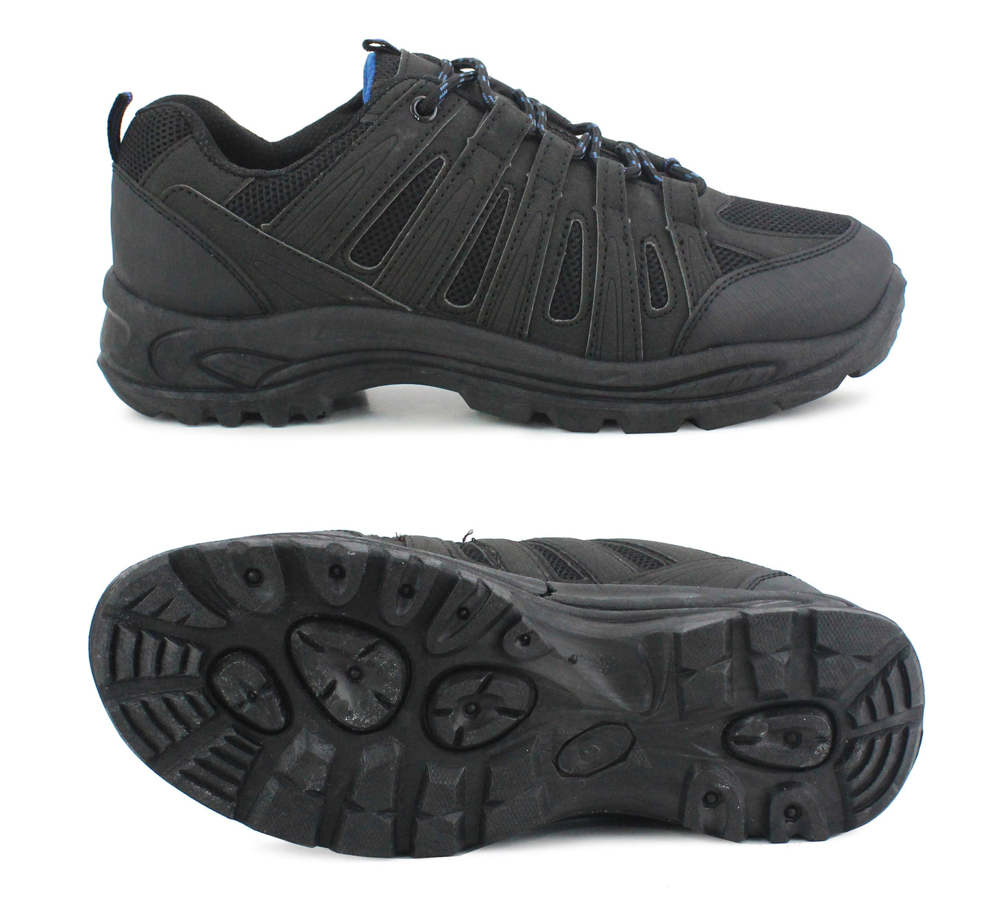 Mens Lace Up Hiking Trainers in Black