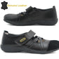 L019 Womens Leather Touch Fasten Mary Jane Loafers in Black