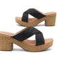 B823460 Womens Block Heel Platform Sole Sandals in Black
