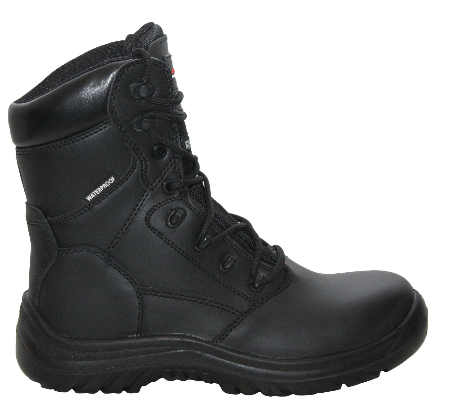 Mens work shoe Waterproof Non-Metal Military Safety Boots in Black