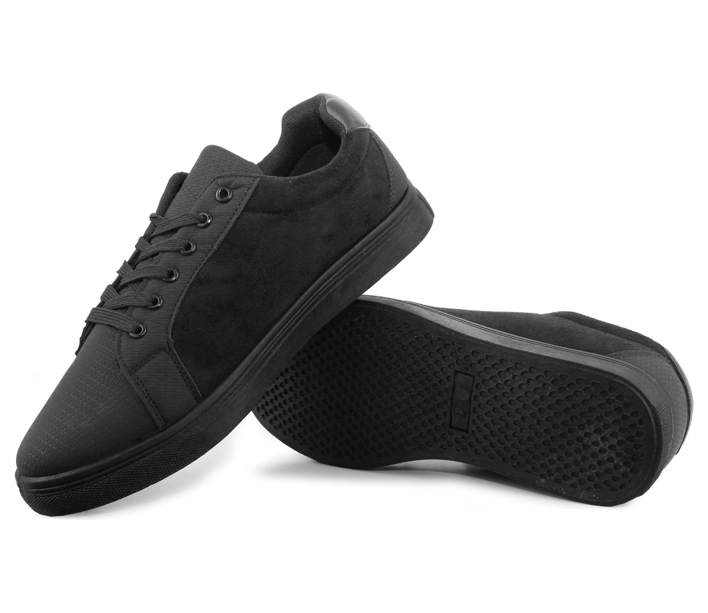 DAN Mens Smart PU Casual Trainers In Black