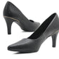 Womens court shoes Croc Print Pointed Toe Stilettoes in Black