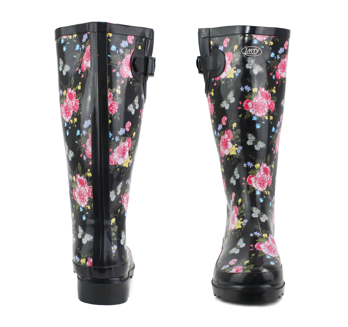 Womens Adjustable Calf Wellies Waterproof Ladies Fashion Festival Dog Walking Rain Mud Wellington Boots