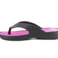 Womens Ladies Lightweight EVA Toe Post Slip On Flat Beach Summer Pool Slides Water Shoes Flip Flops Sandals Black Pink