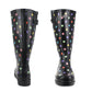 Womens Adjustable Calf Wellies Waterproof Ladies Fashion Festival Dog Walking Rain Mud Polka Dot Wellington Boots