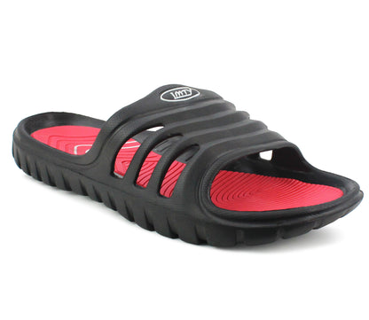 OCEAN Mens Lightweight EVA Sliders in Black/Red