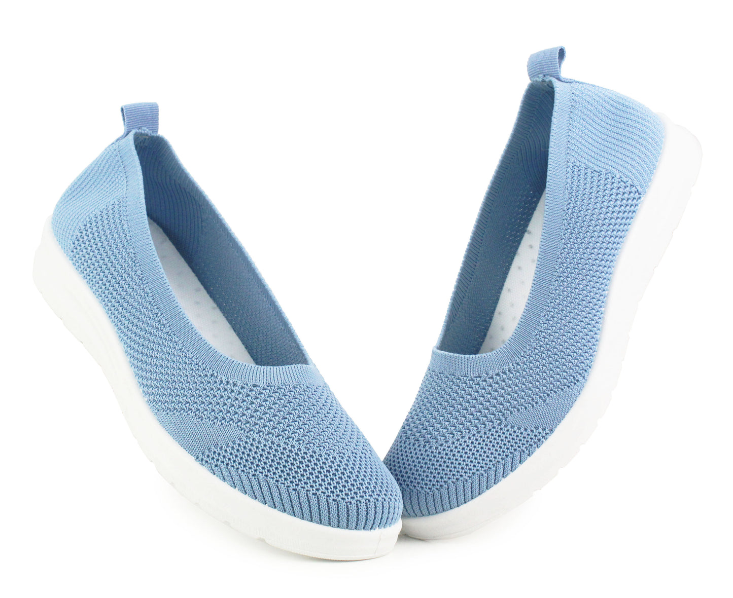 LAURA Womens Slip On Trainer Pumps in Blue