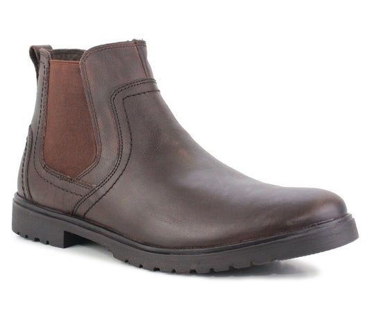 BECK Mens Genuine Leather Chelsea Boots in Brown