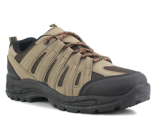 Mens Lace Up Hiking Trainers in Brown