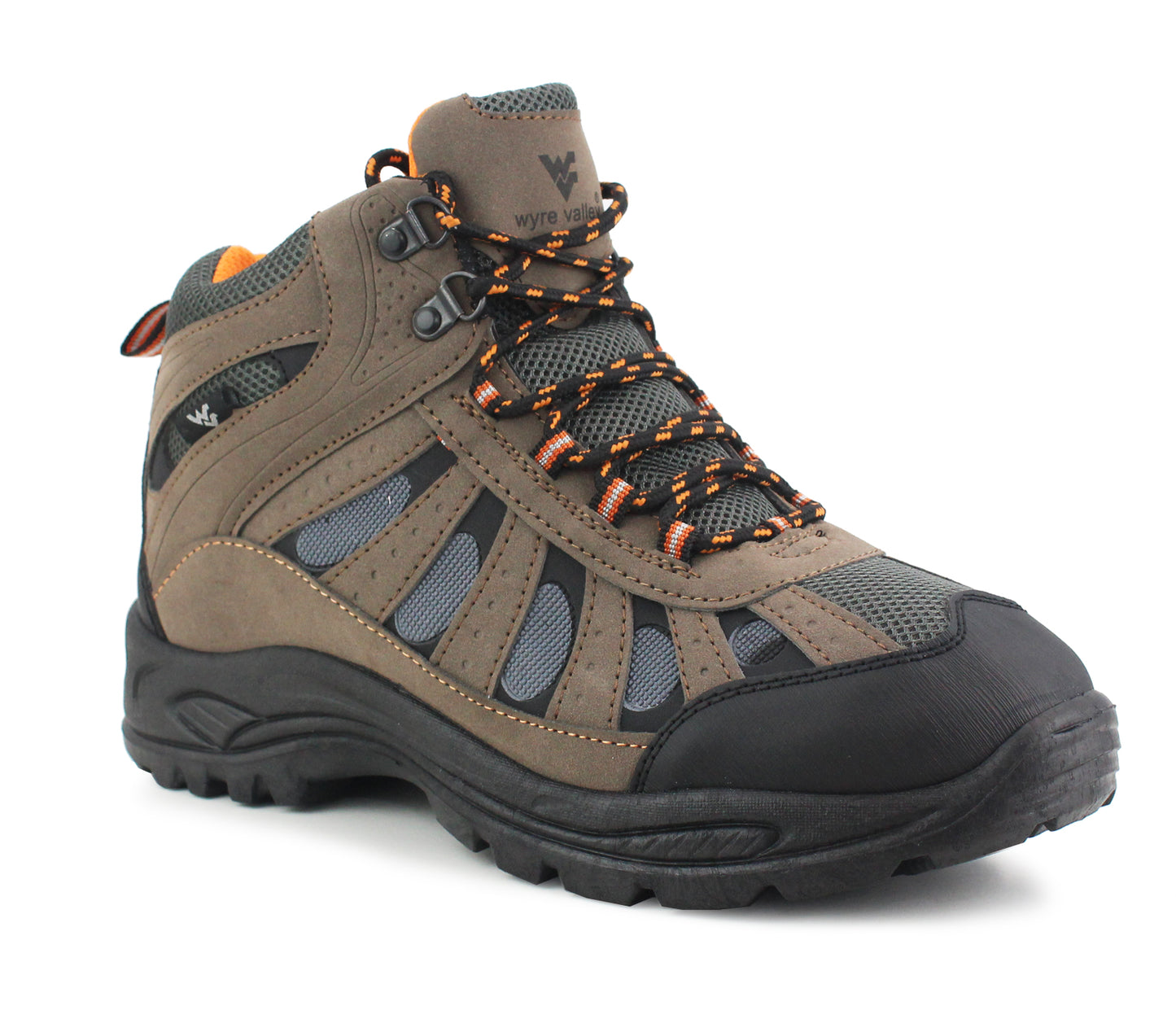 Mens Touch Fasten Hiking High Top Trainers in Brown