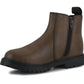 ADRIAN Unisex Kids Genuine Leather Zip Chelsea Boots in Brown