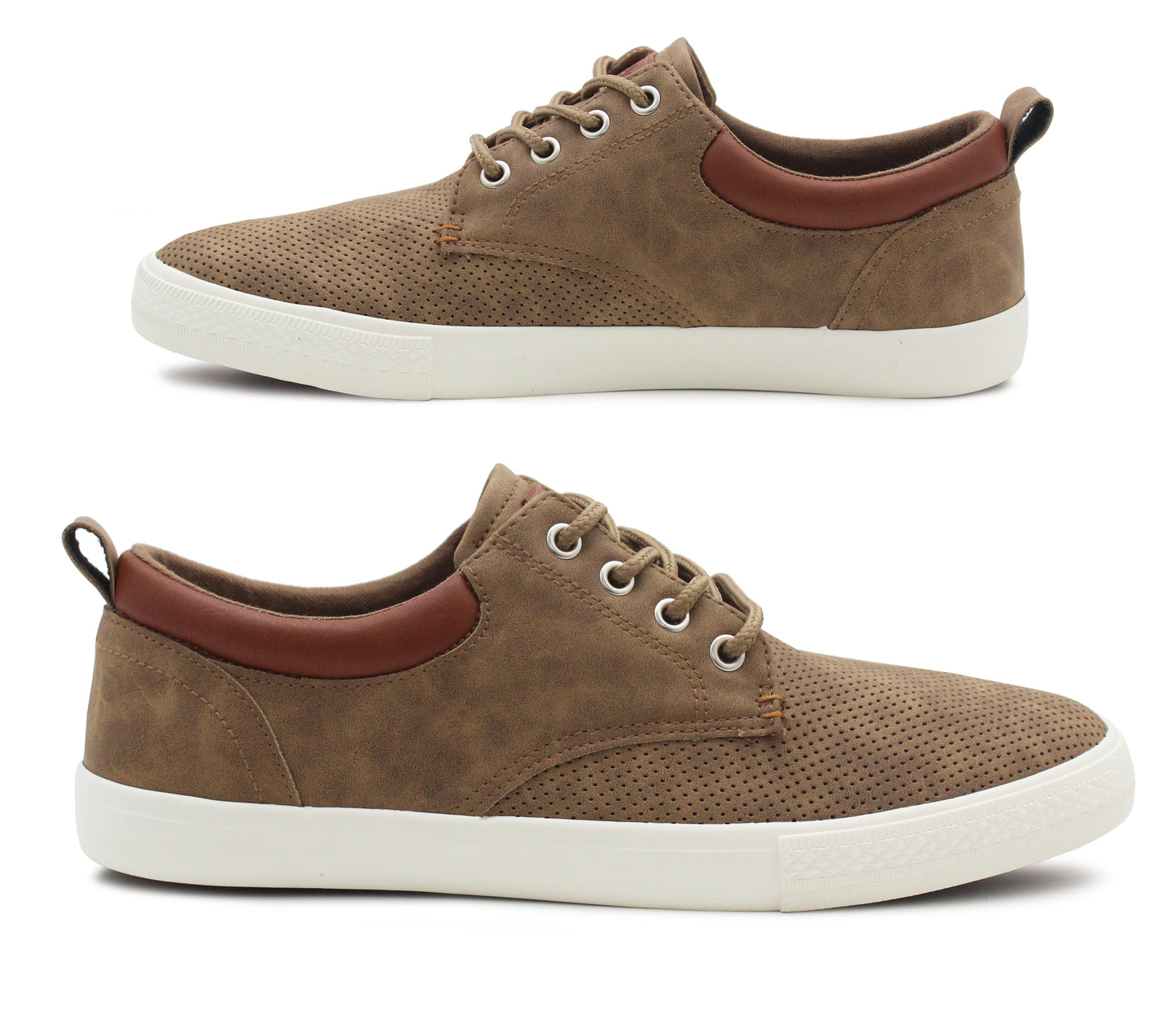 RAY Mens Lace Up Casual Deck Shoes in Tan