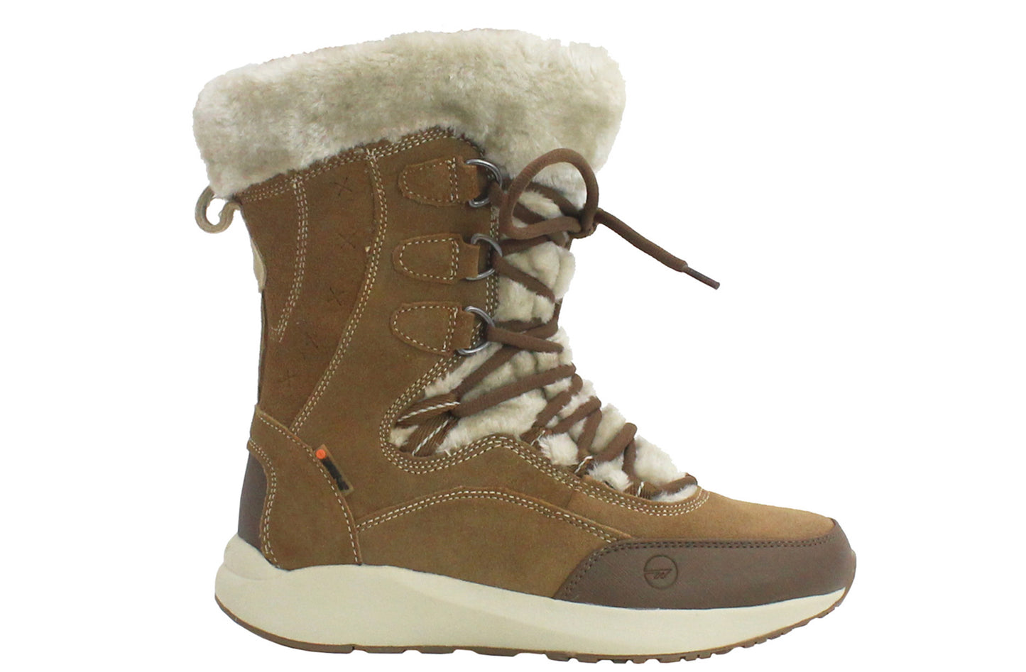 RITZY Womens Hi-Tec Suede Leather Faux Fur Snow Boots