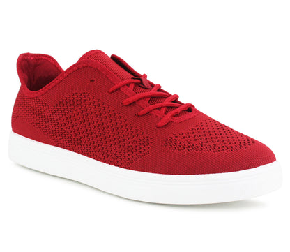 BEKO Mens Lightweight Breathable Mesh Trainers in Burgundy