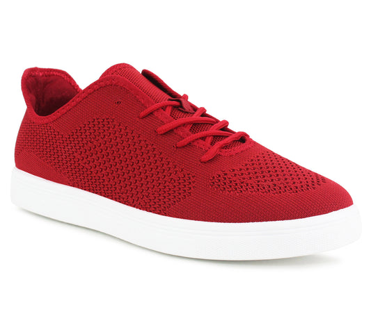 BEKO Mens Lightweight Breathable Mesh Trainers in Burgundy