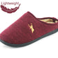 WILLIAM Mens Faux Fur Lined Loafer Slippers in Burgundy