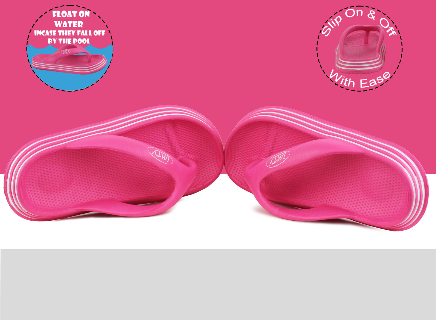 RIVER Kids EVA Slide Flip Flops in Fuchsia