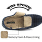 DONALD Mens Check Memory Foam Slippers in Navy